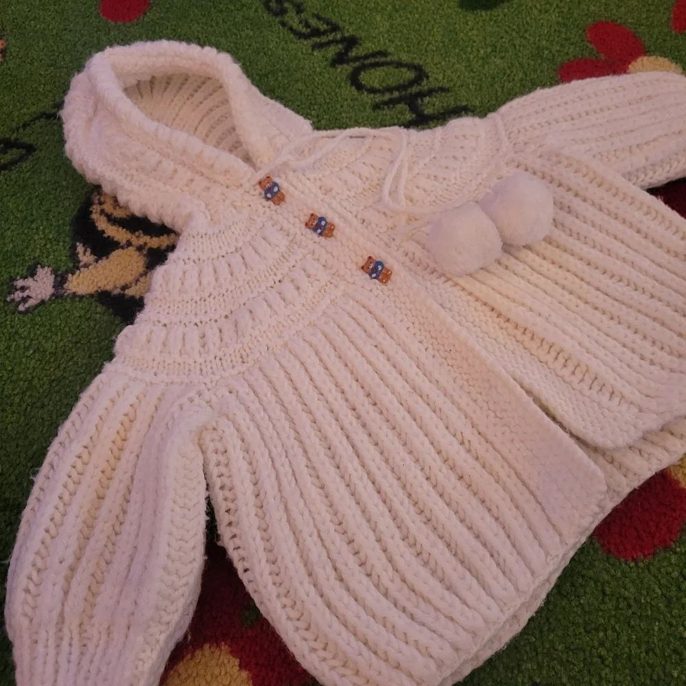 Vintage Handmade Knittee Sweater Jacket Size: infant - 12 months